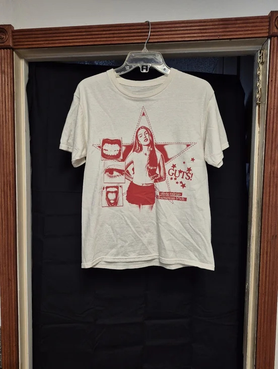 Olivia Rodrigo "Guts" Graphic Tee - White & Red - Picture 6 of 7